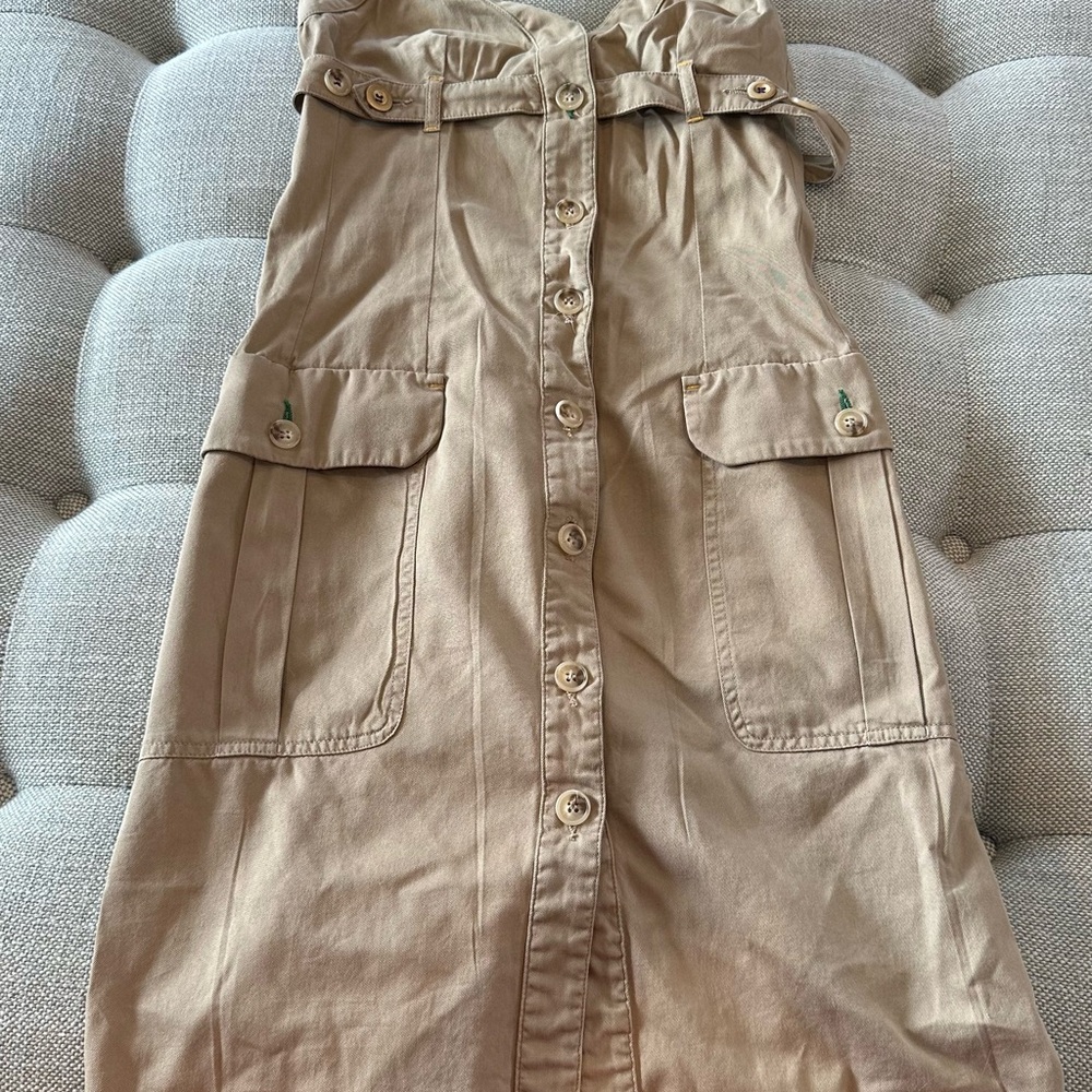 Sportmax Tan Mini Dress with Button Detail